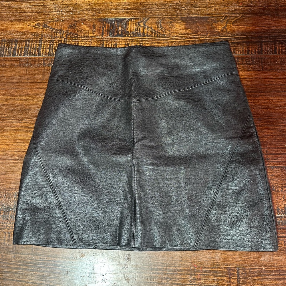 Divided Black Faux Leather Mini Skirt